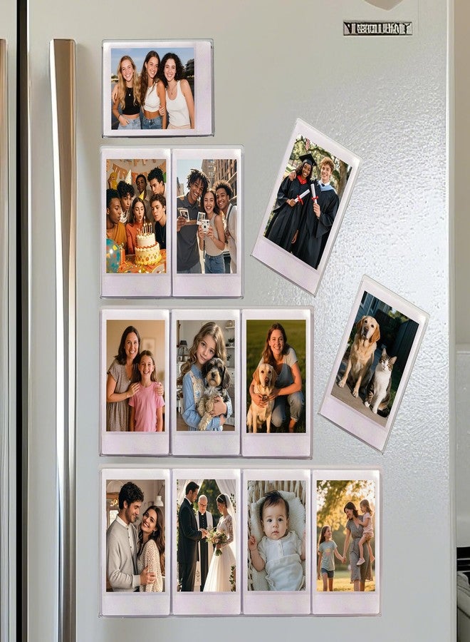 AG-UNICORN إطارات صور مغناطيسية AG-UNICORN مقاس 2x3 لأفلام Fujifilm Instax Mini، مجموعة عرض صور مجمعة صغيرة لطيفة من الأكريليك الشفاف مقاس 2 × 3 بوصة للثلاجة (لـ 12 صورة، شفافة، 2 × 3) - Image 1